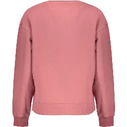Pink Cotton Women Sweatshirt