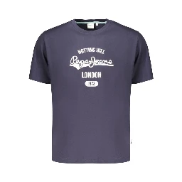 Blue Cotton Men's T-Shirt