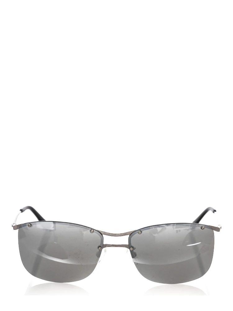 Silver Metallic Fibre Men Sunglass