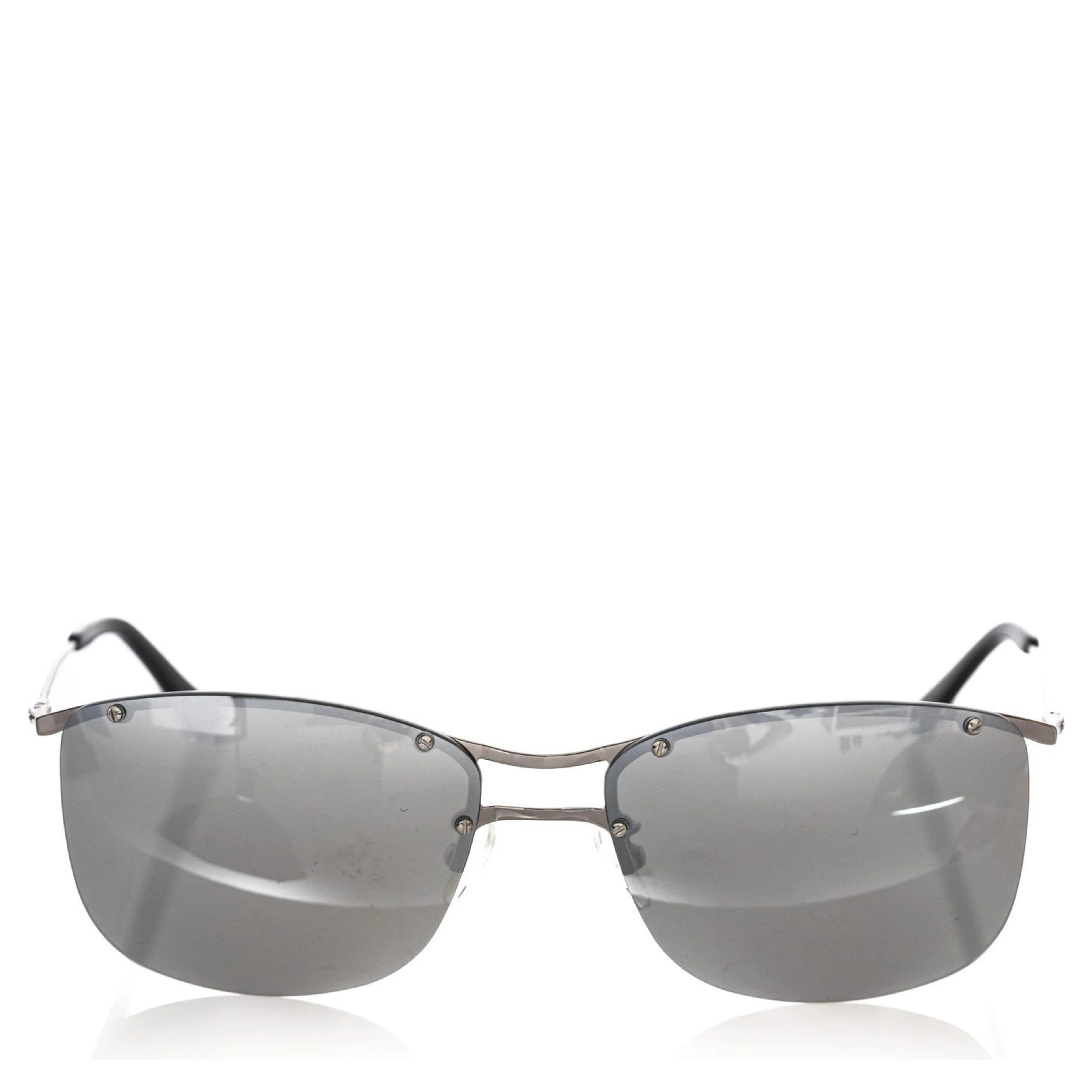Silver Metallic Fibre Men Sunglass