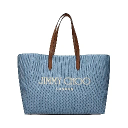 Light Blue Fabric Shoulder Bag
