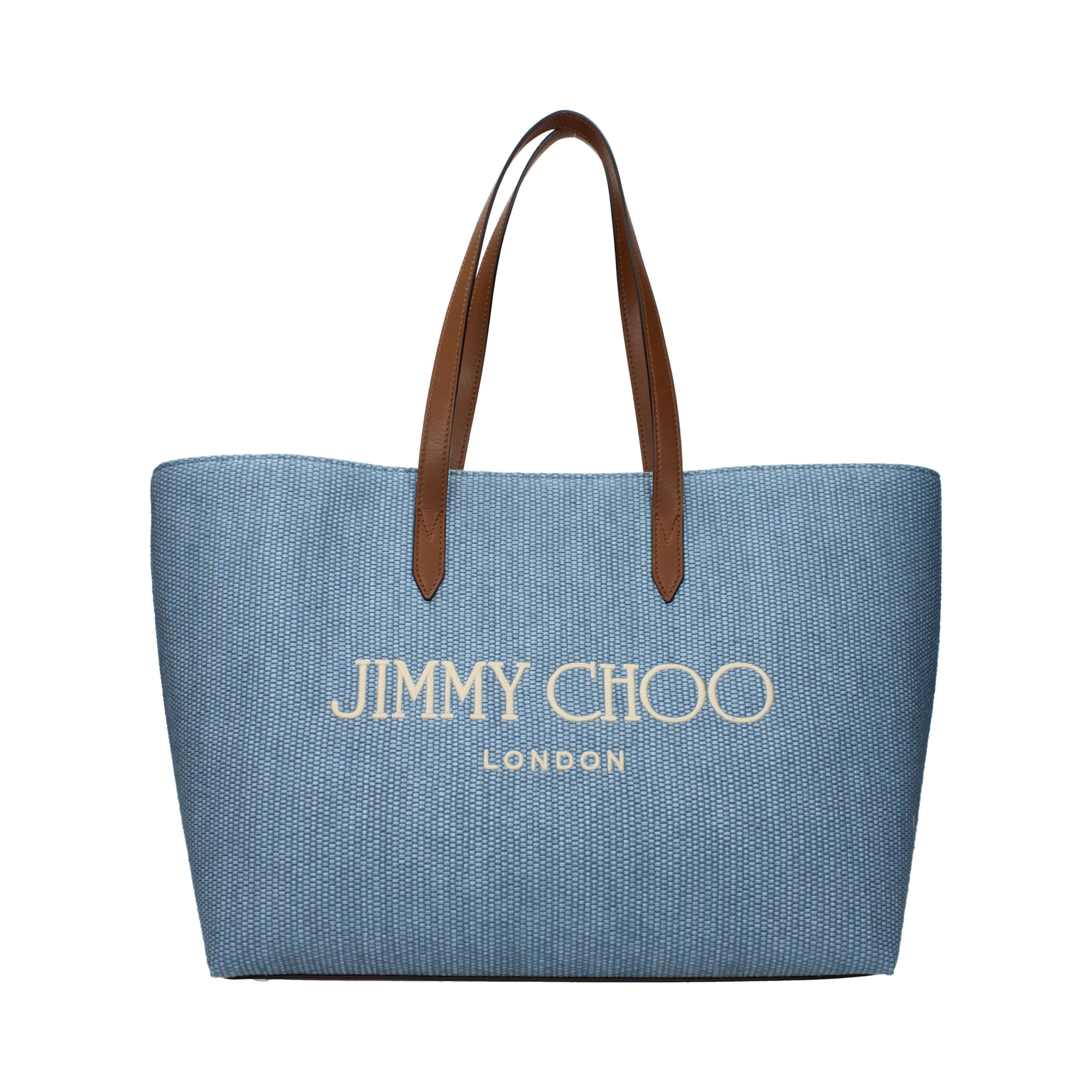 Light Blue Fabric Shoulder Bag