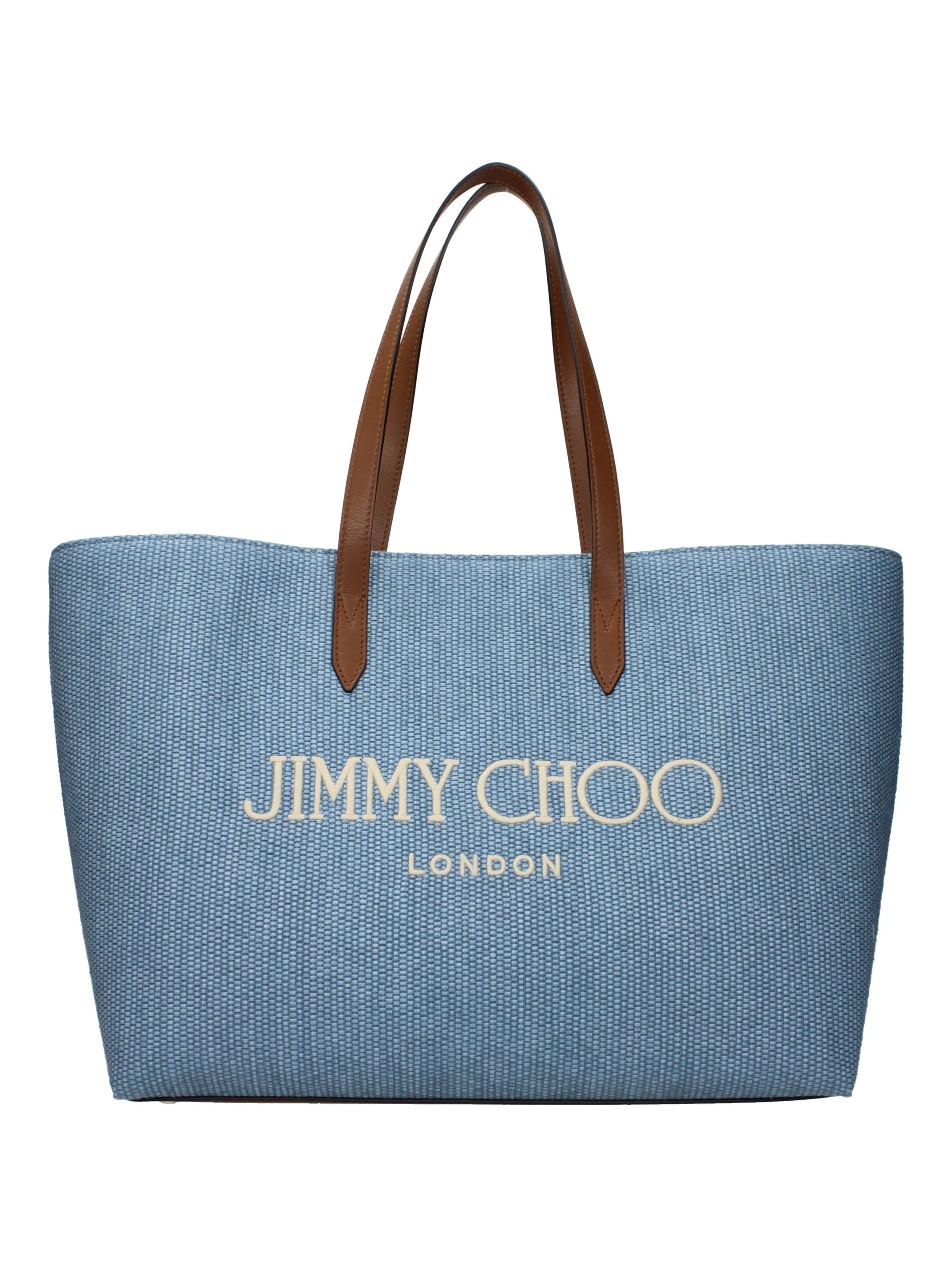 Light Blue Fabric Shoulder Bag
