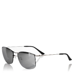 Silver Metallic Fibre Men Sunglass