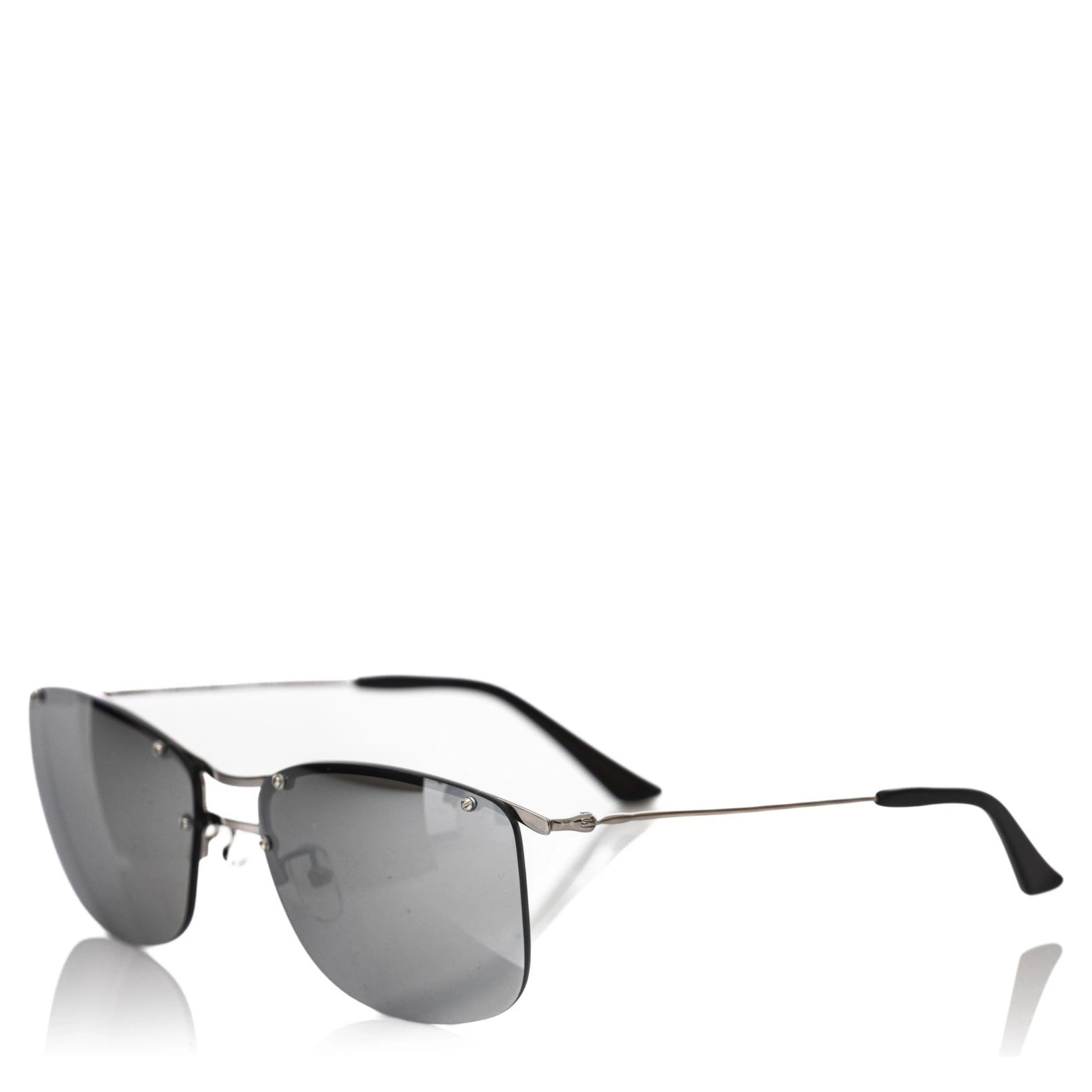 Silver Metallic Fibre Men Sunglass