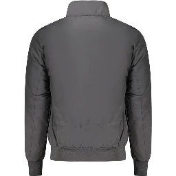 Black Polyester Men Jacket