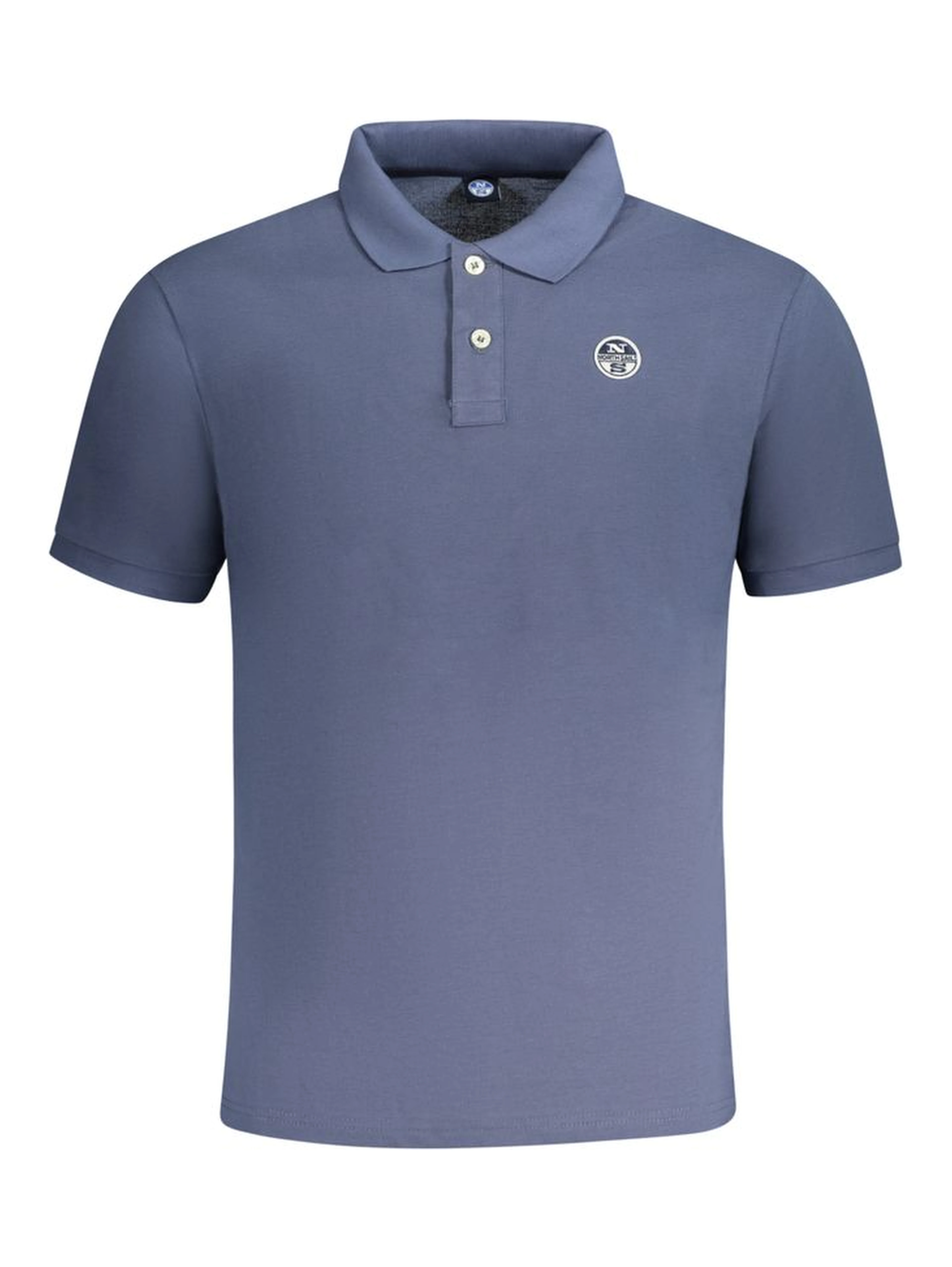 Blue Cotton Men Polo Shirt