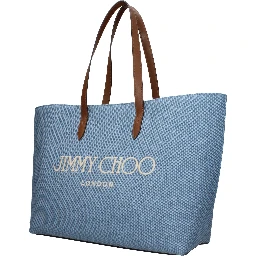 Light Blue Fabric Shoulder Bag