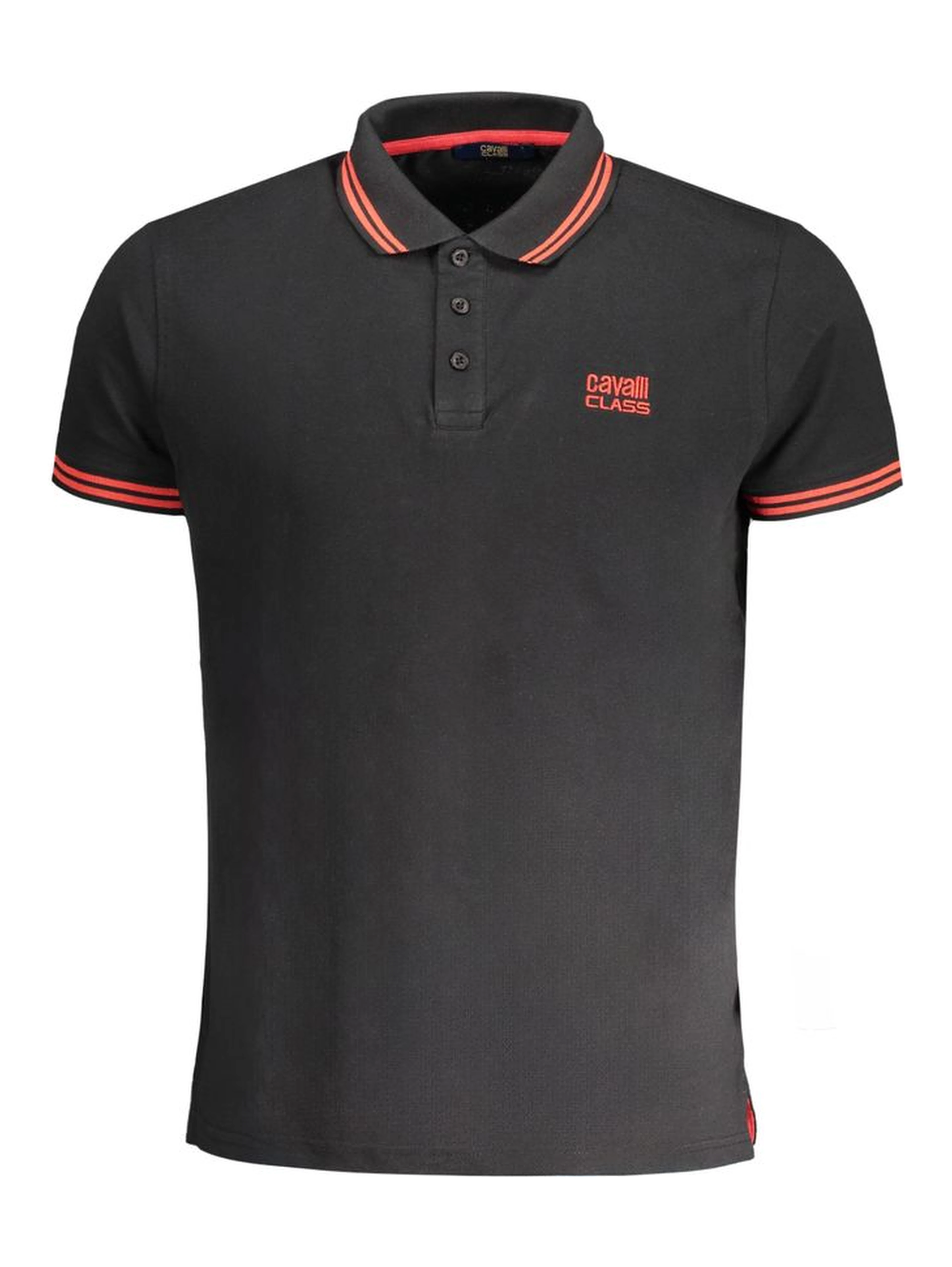 Black Cotton Men Polo Shirt
