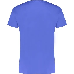 Blue Cotton Men T-Shirt