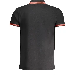 Black Cotton Men Polo Shirt