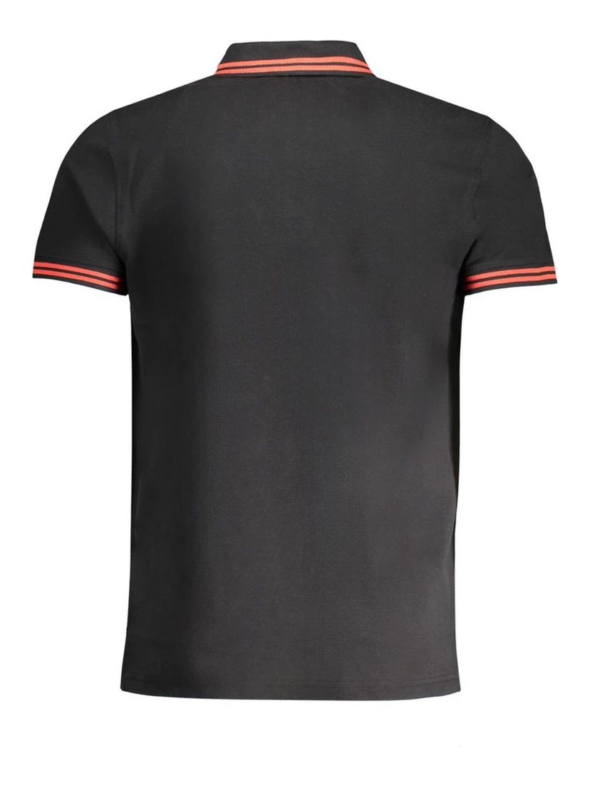 Black Cotton Men Polo Shirt