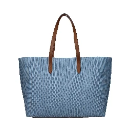 Light Blue Fabric Shoulder Bag