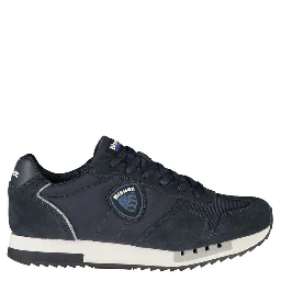 Blue Polyurethane Men Sneaker