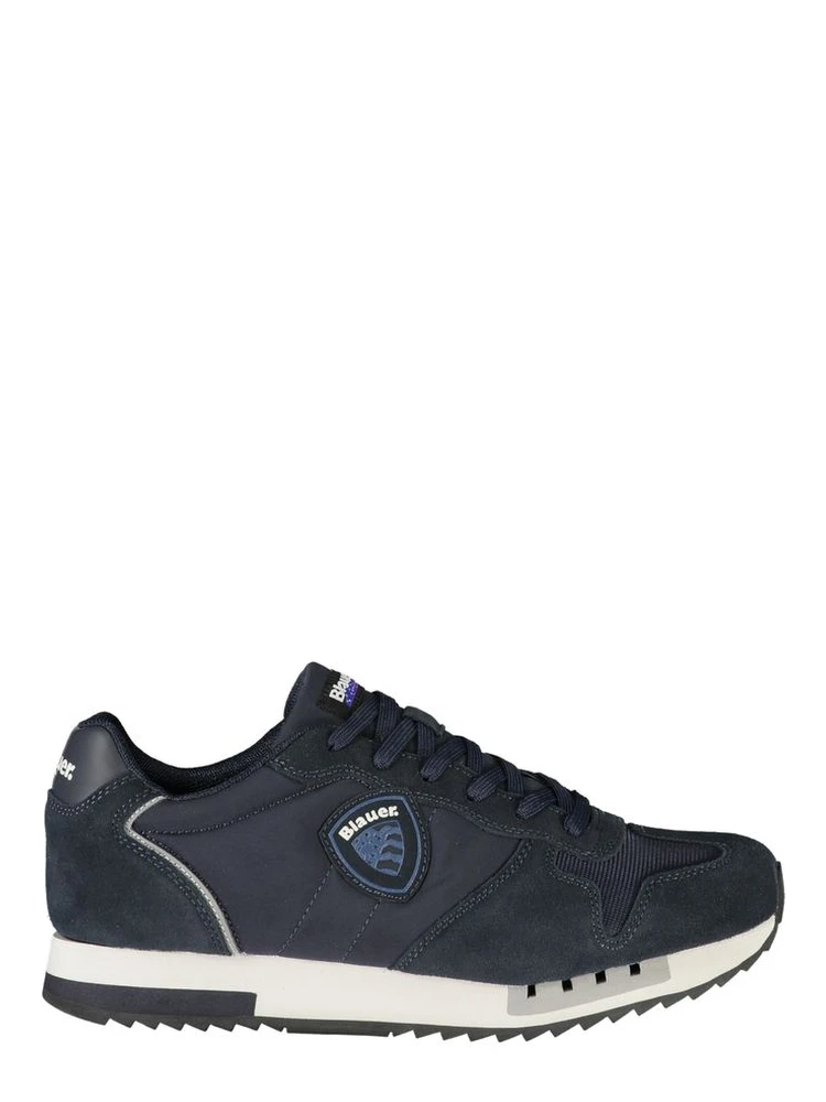 Blue Polyurethane Men Sneaker