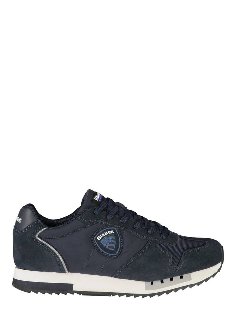 Blue Polyurethane Men Sneaker