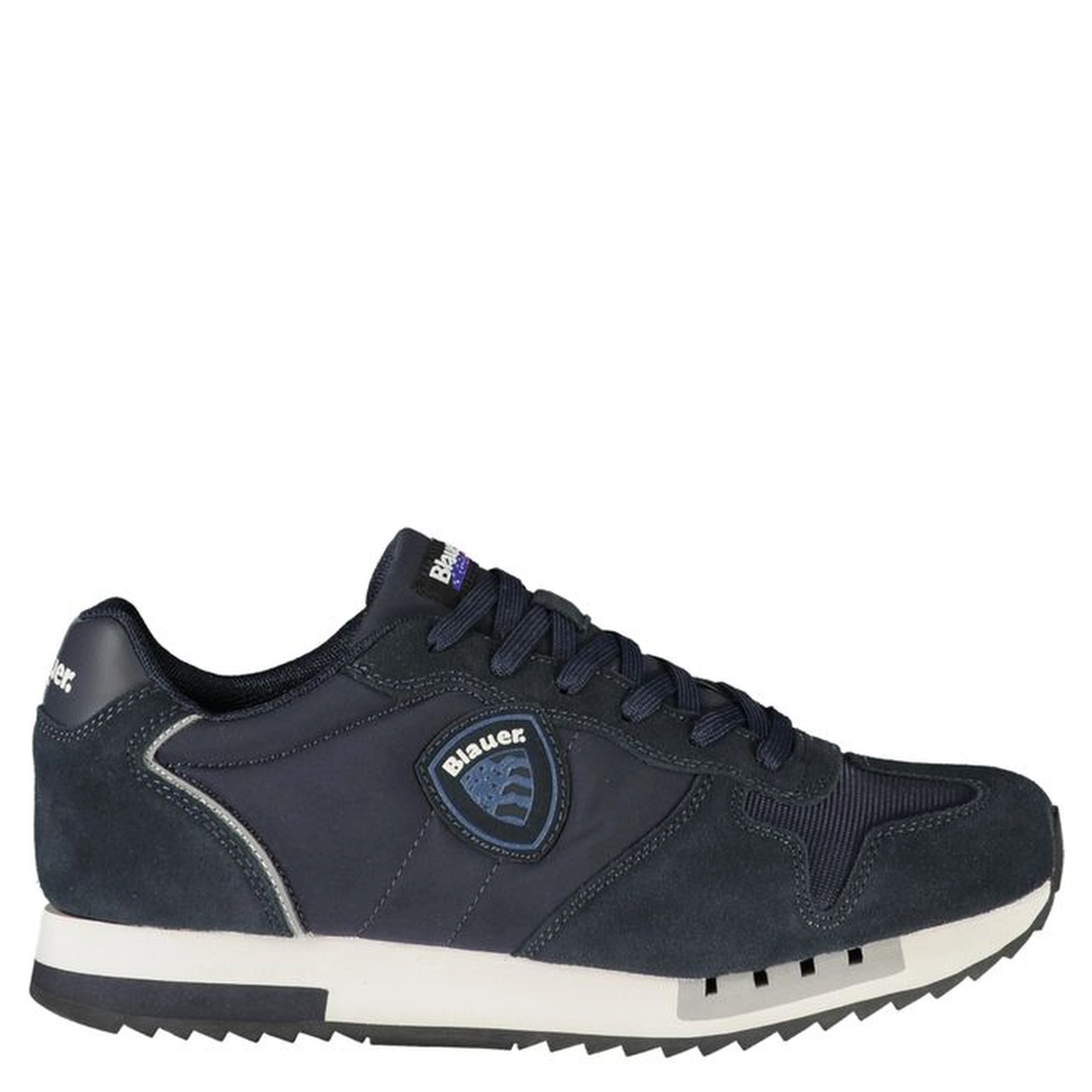 Blue Polyurethane Men Sneaker