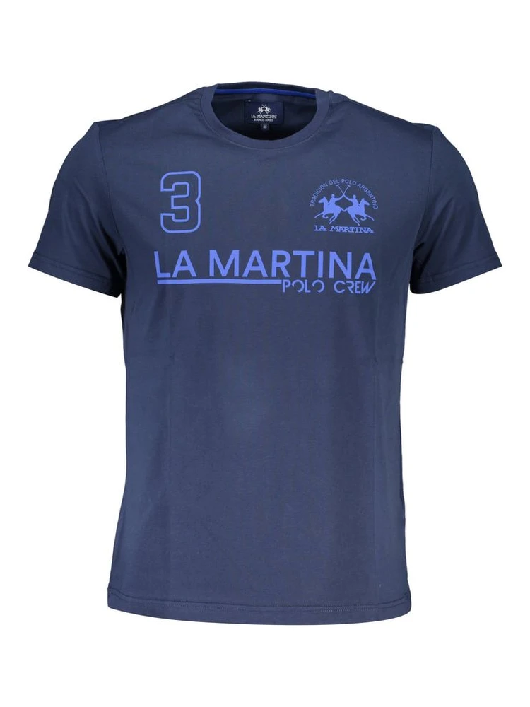 Blue Cotton Men T-Shirt
