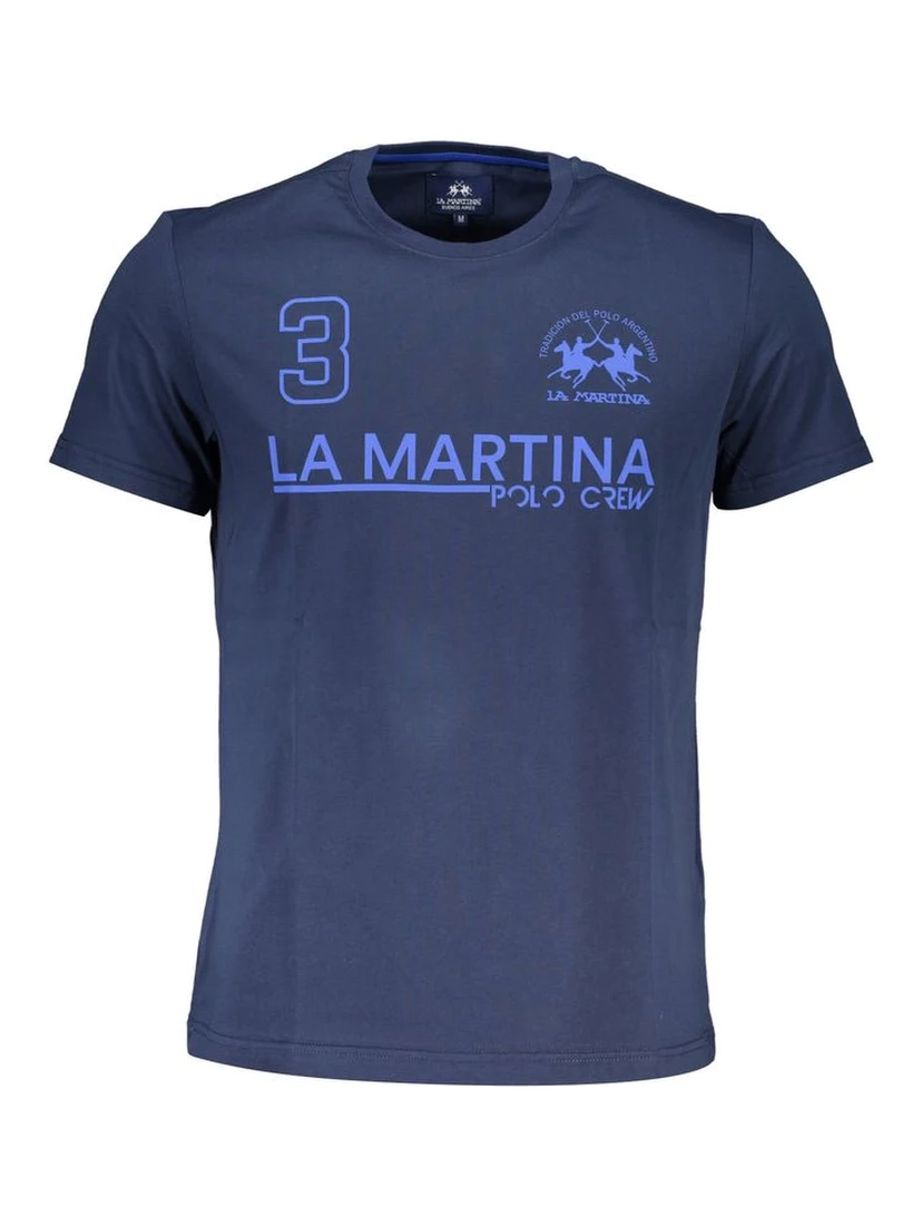 Blue Cotton Men T-Shirt