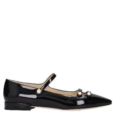 Black Leather Ballet Flats