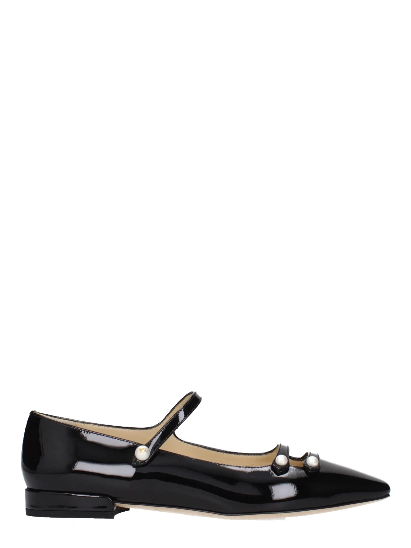 Black Leather Ballet Flats