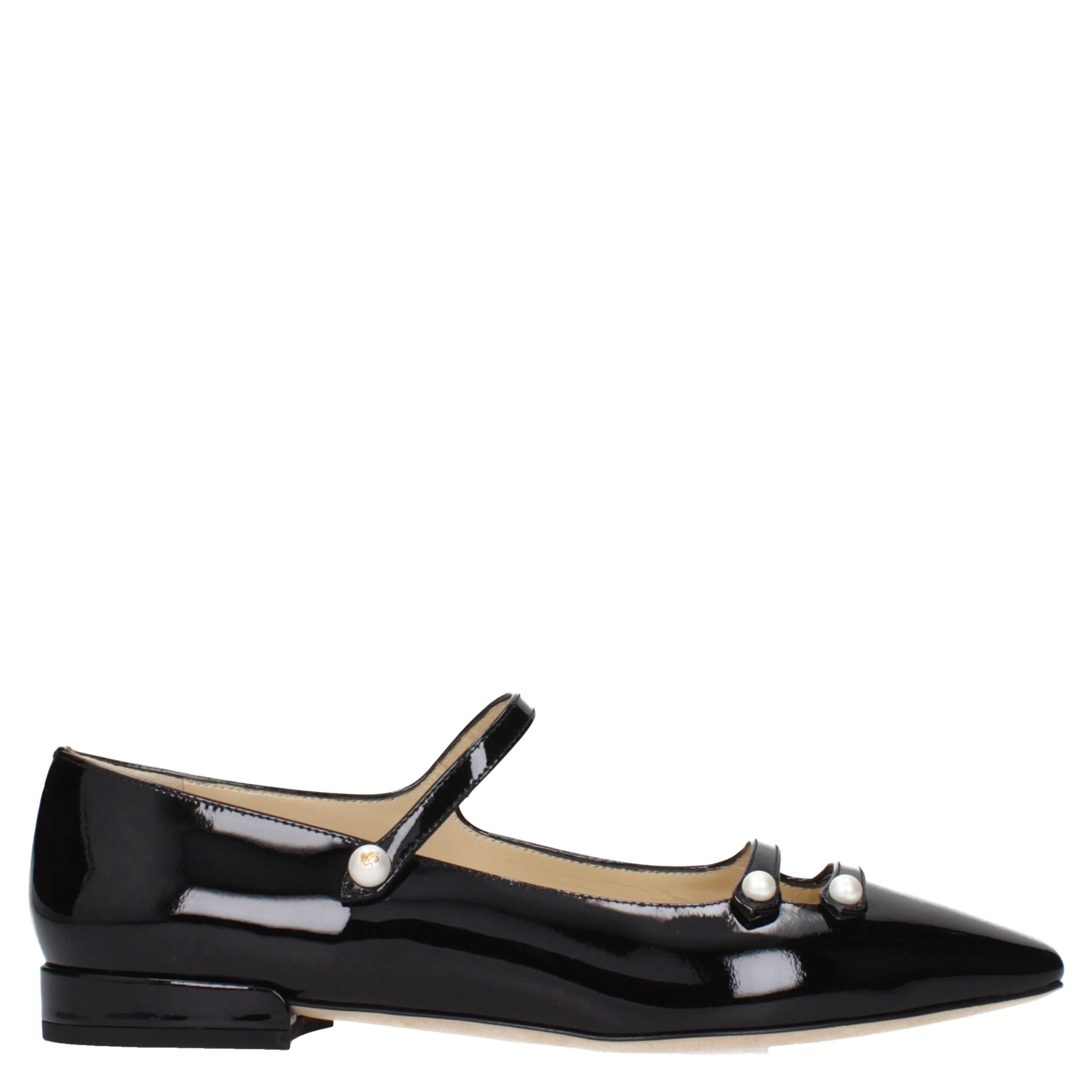 Black Leather Ballet Flats
