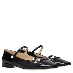 Black Leather Ballet Flats