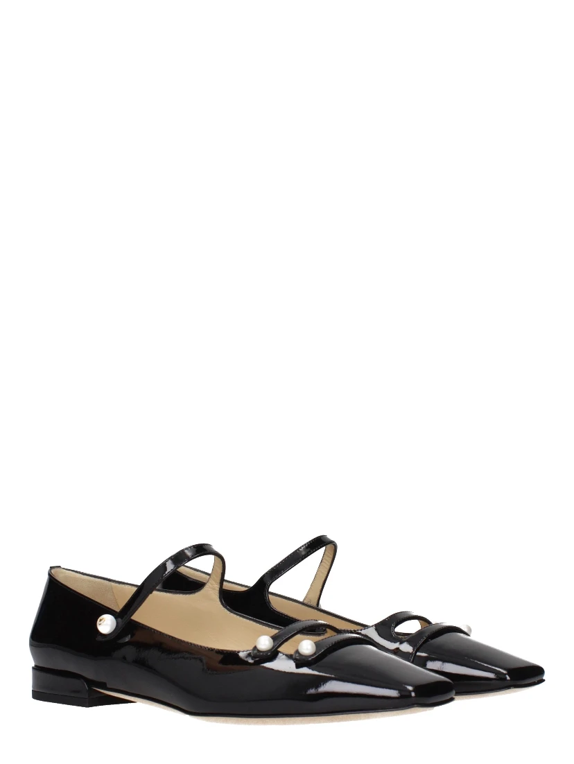 Black Leather Ballet Flats