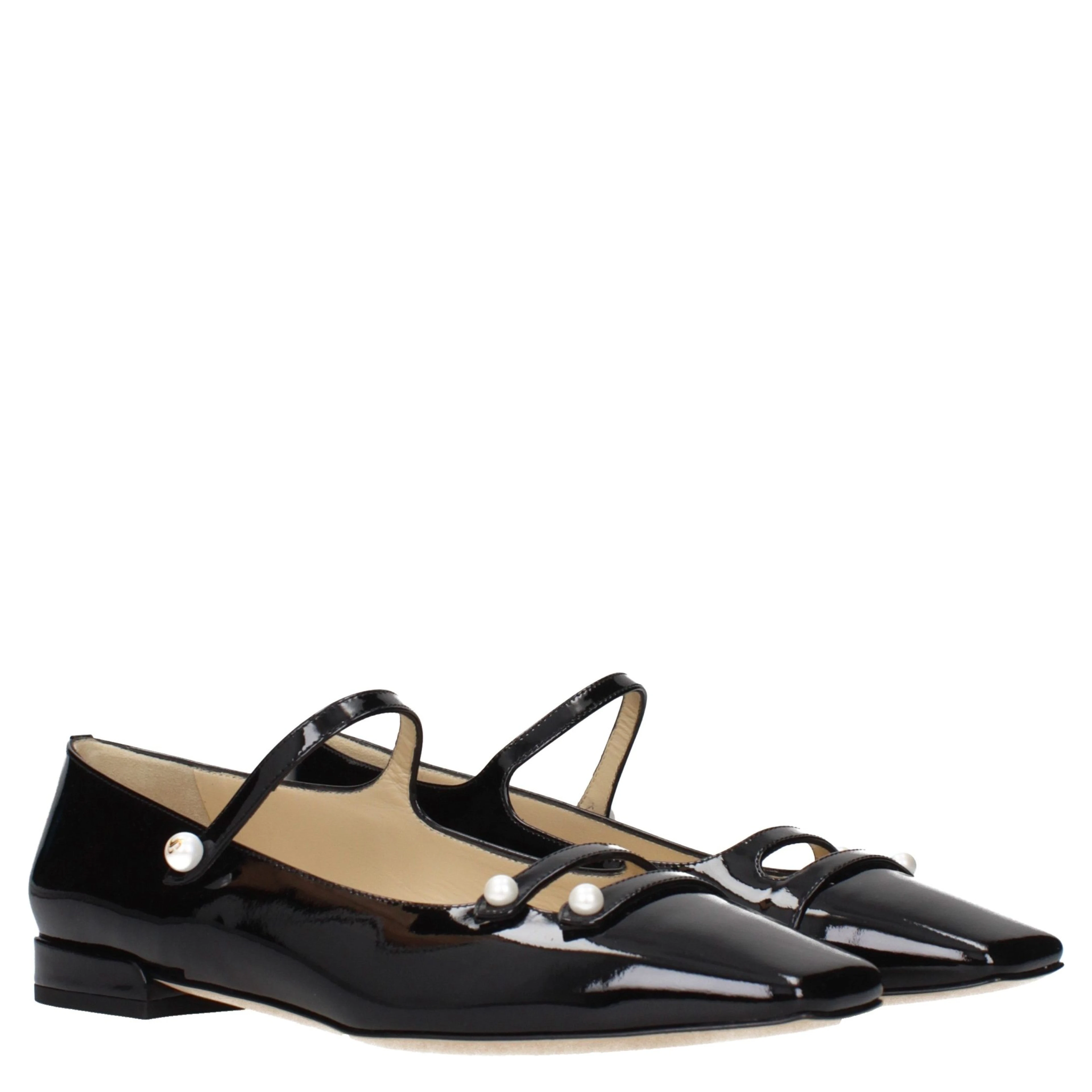 Black Leather Ballet Flats