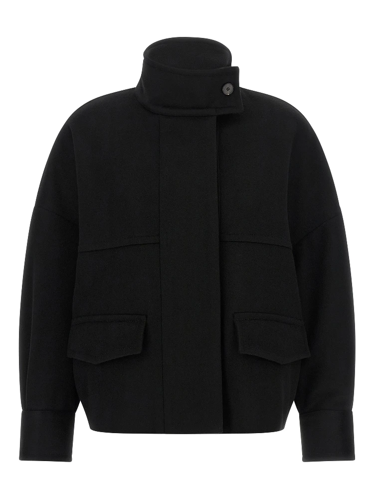 Black Wool Bomber