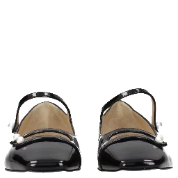 Black Leather Ballet Flats