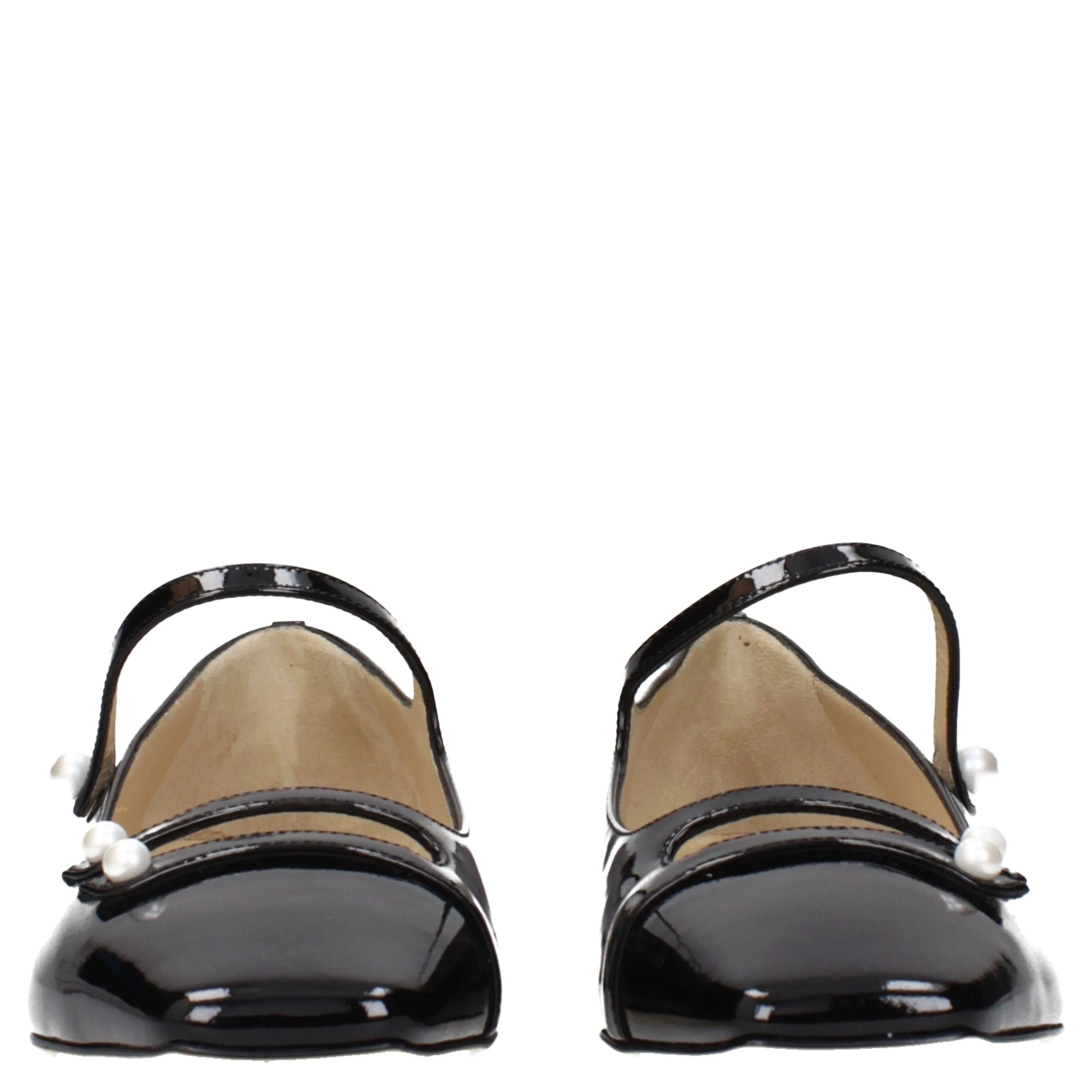Black Leather Ballet Flats