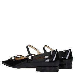 Black Leather Ballet Flats