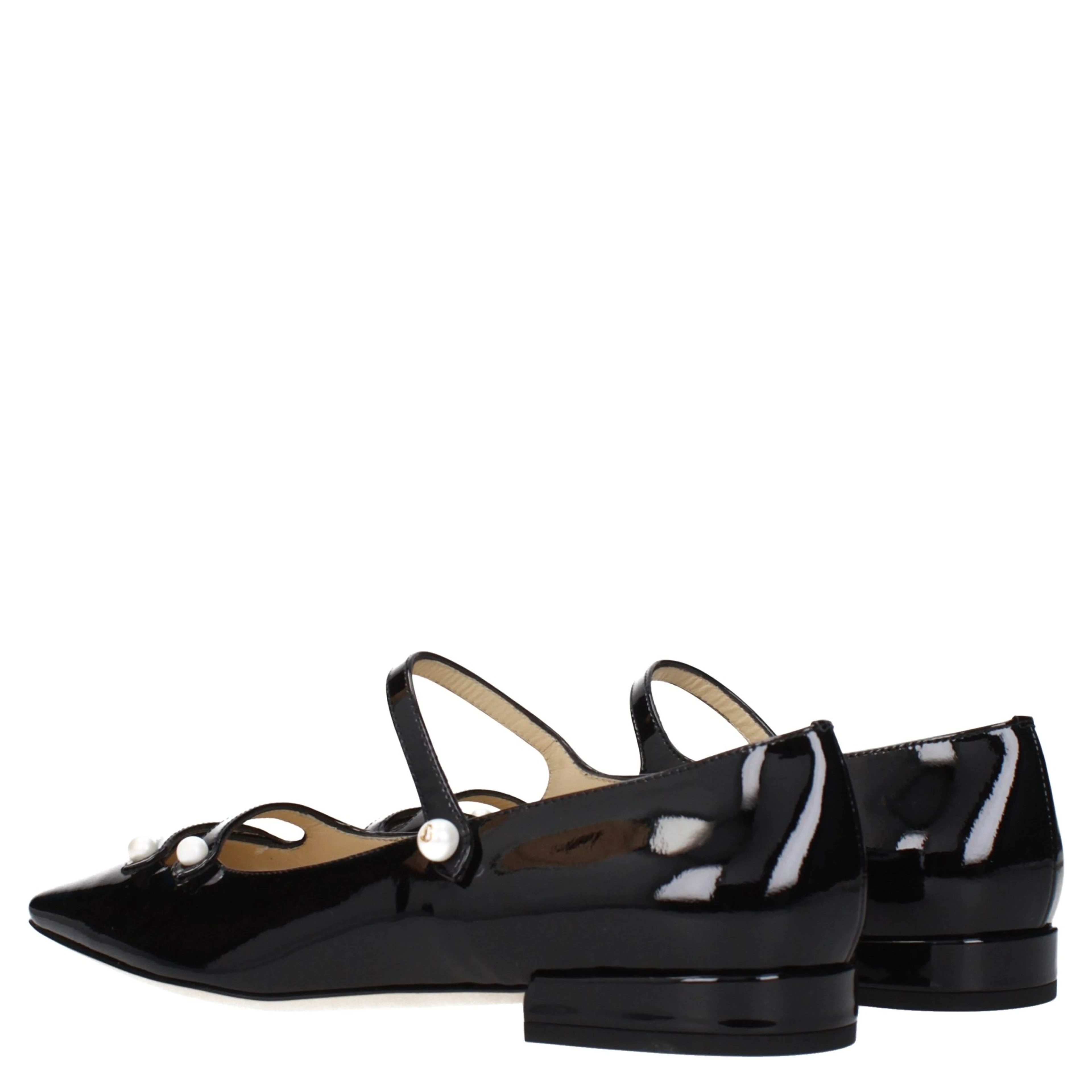 Black Leather Ballet Flats