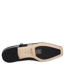 Black Leather Ballet Flats