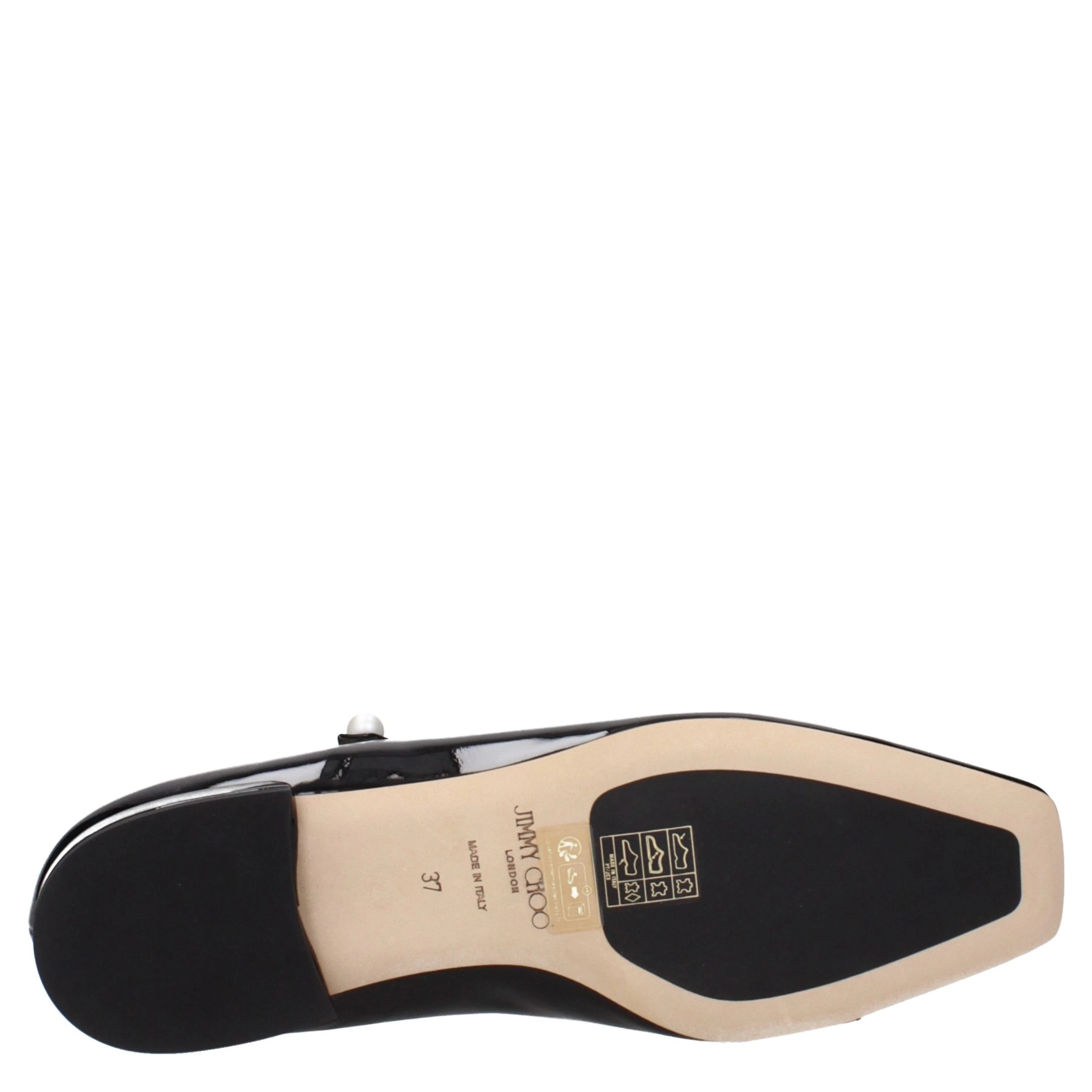 Black Leather Ballet Flats