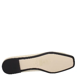 Beige Leather Ballet Flats