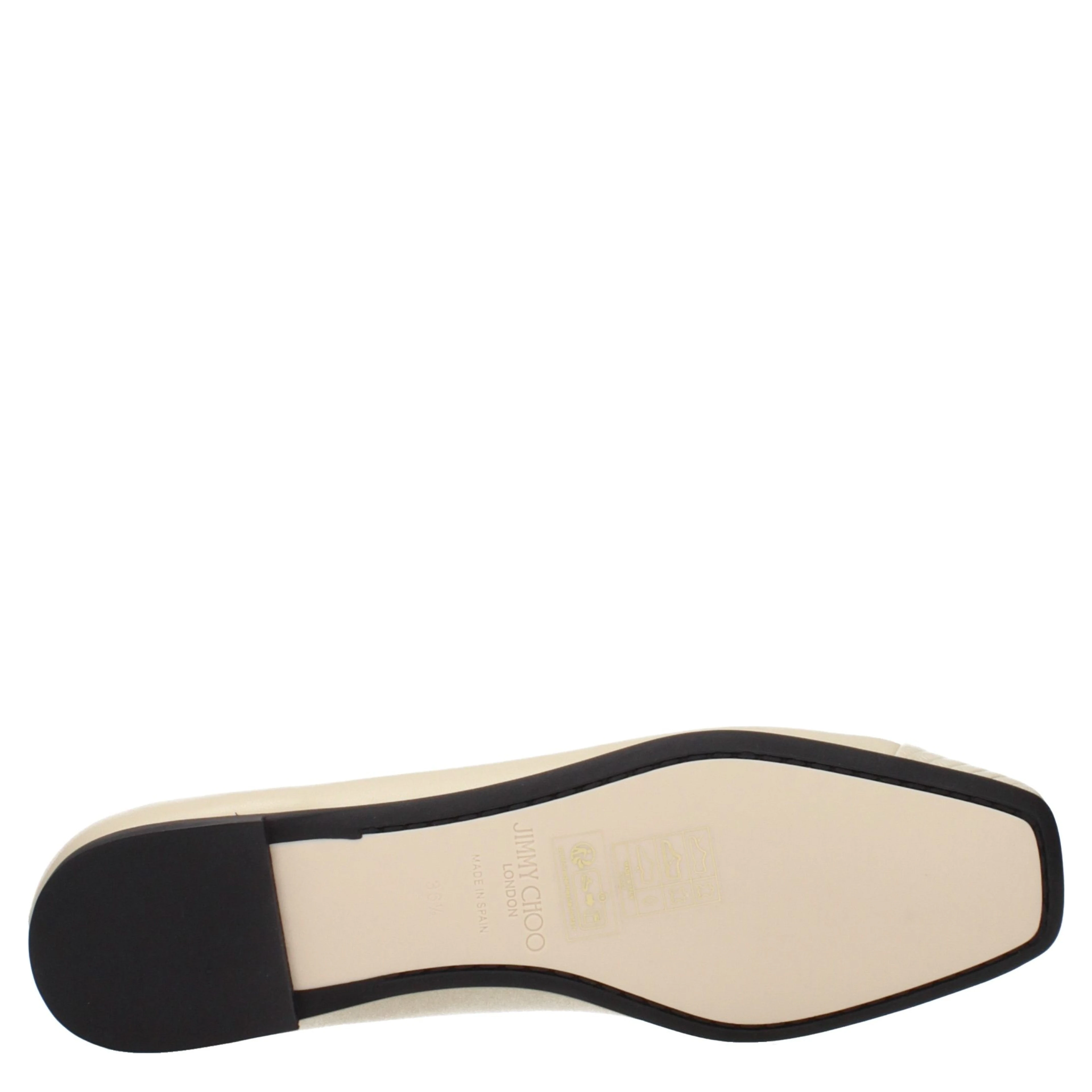 Beige Leather Ballet Flats