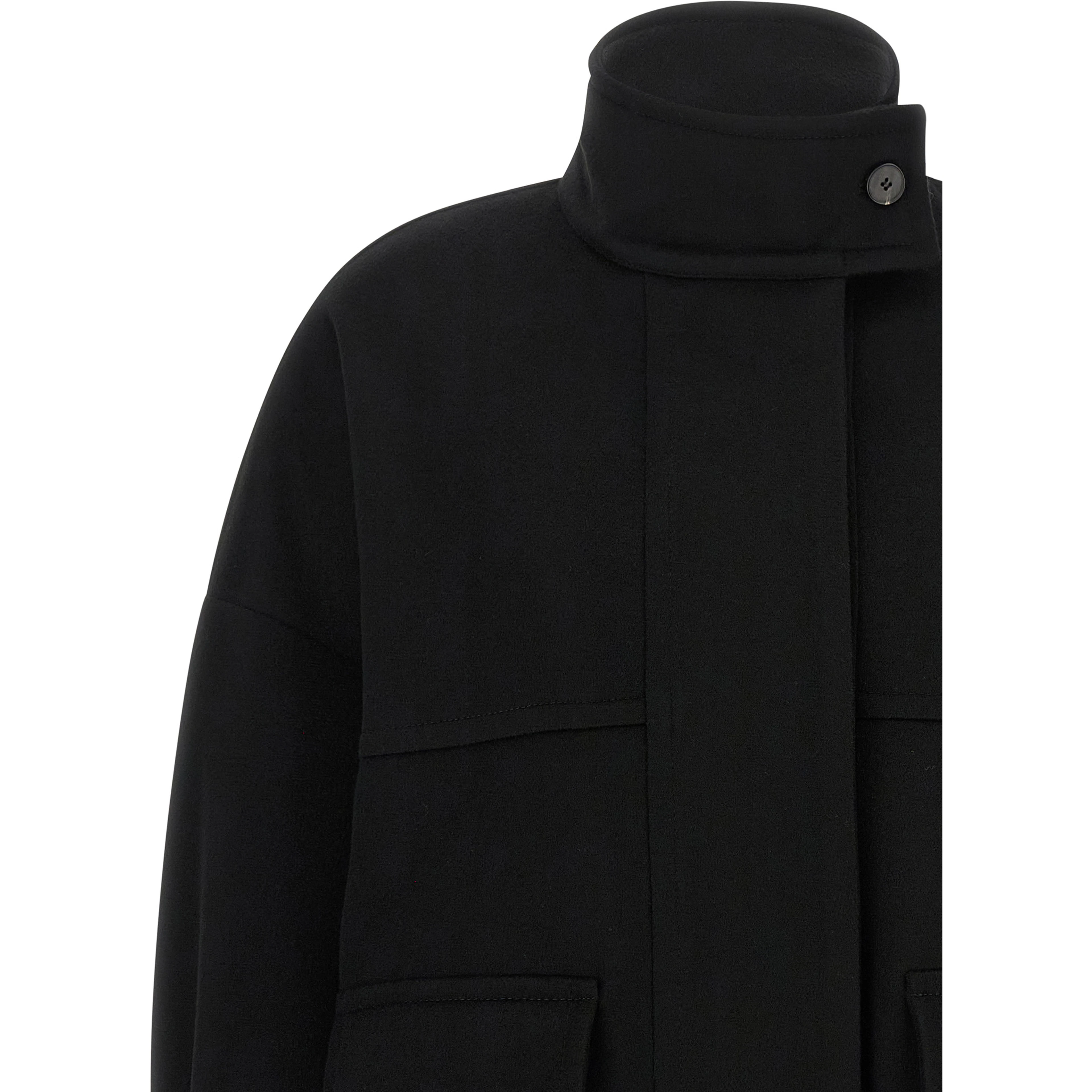 Black Wool Bomber