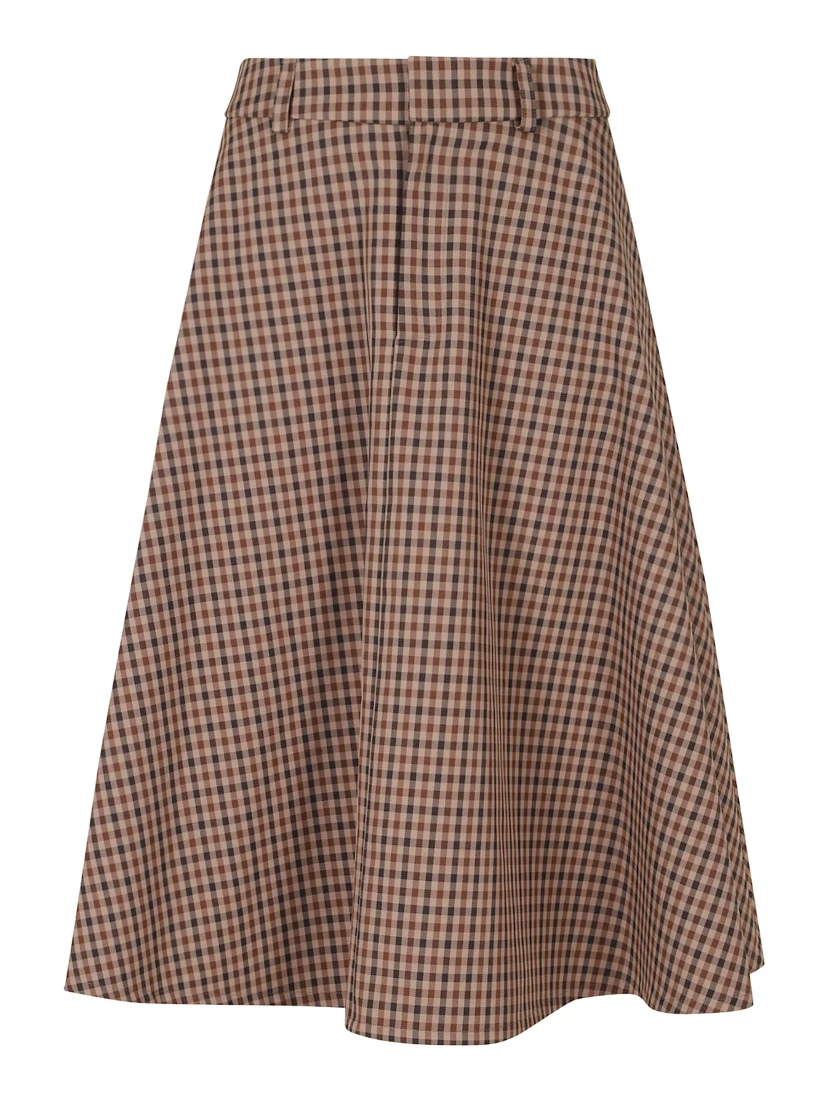 CHECKED POLYESTER SKIRT