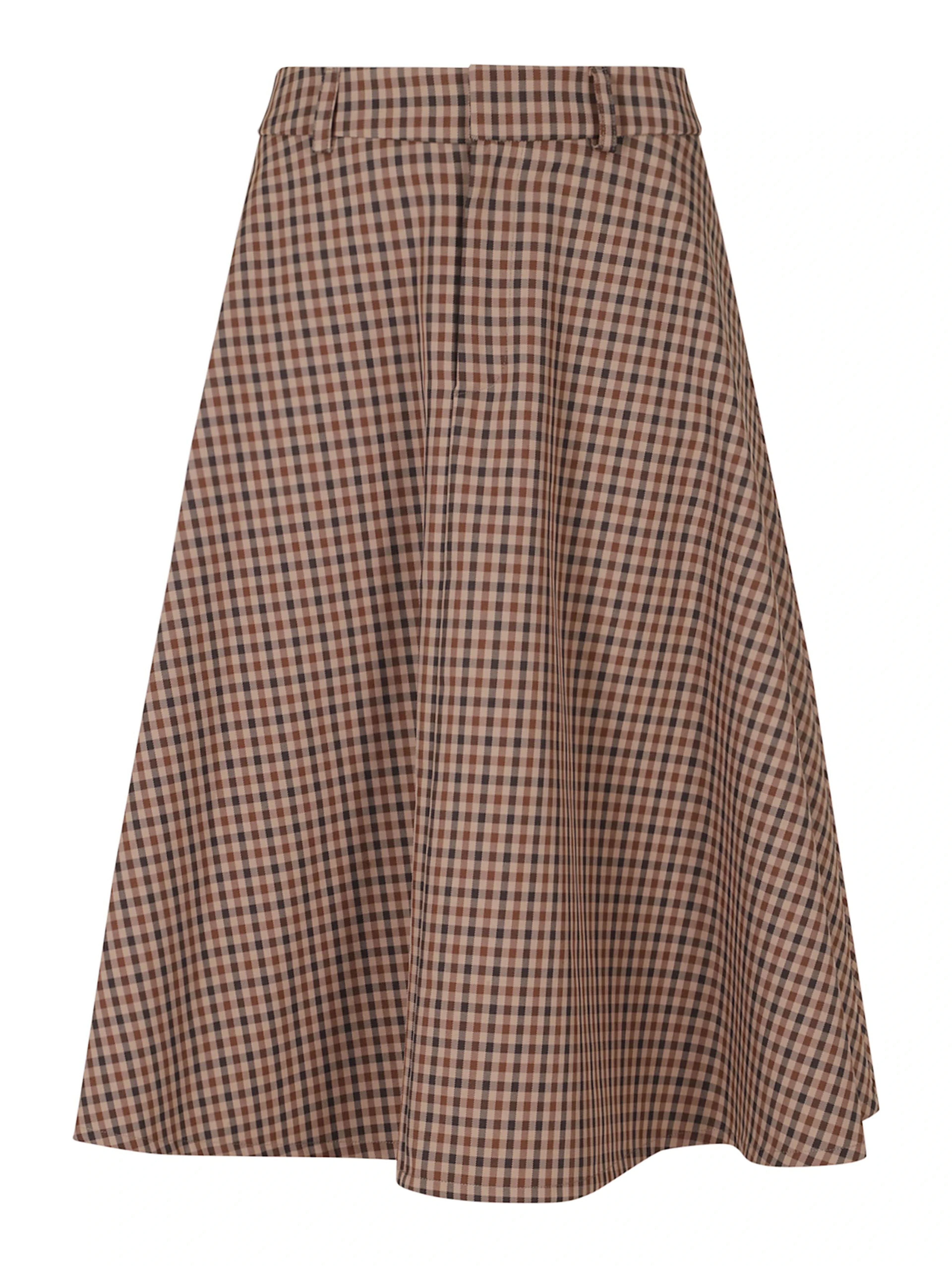 CHECKED POLYESTER SKIRT