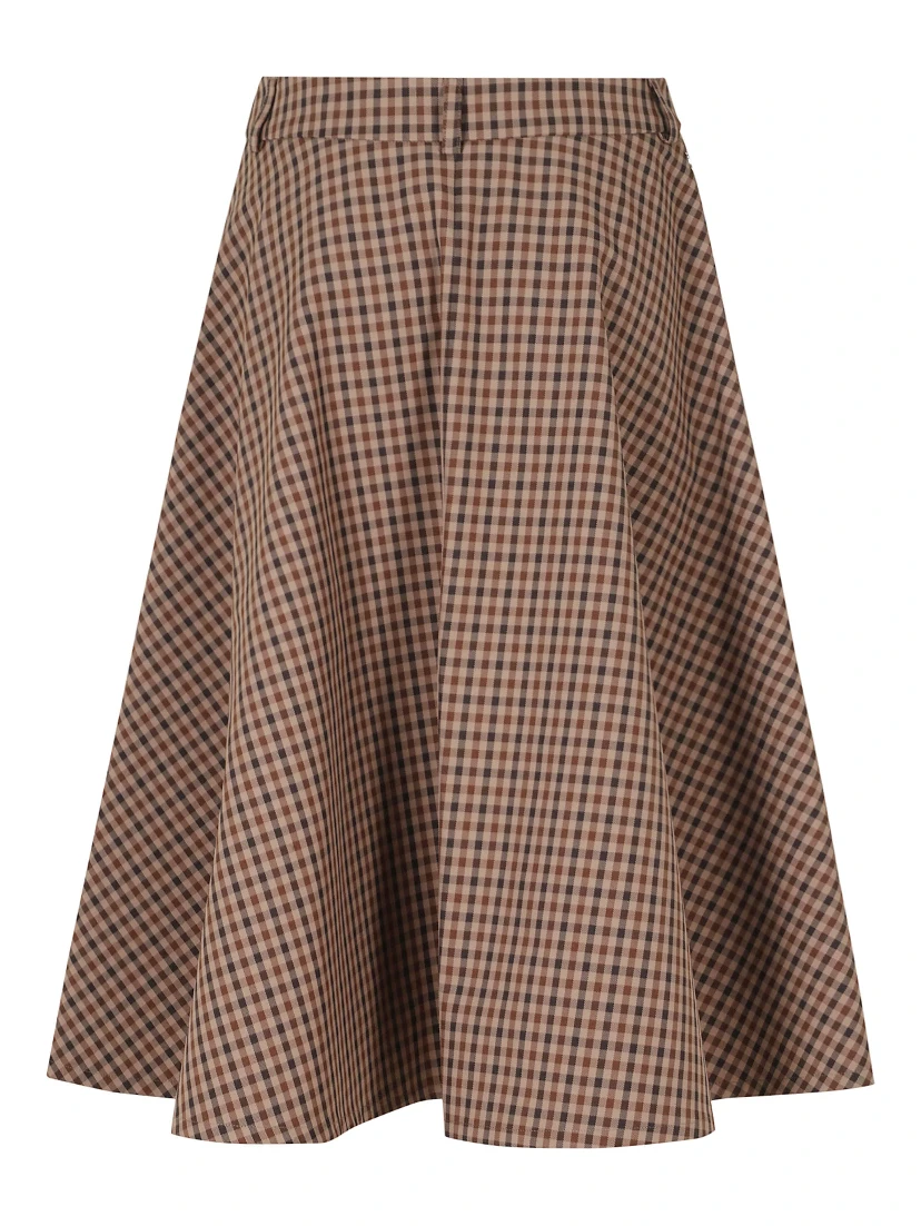 CHECKED POLYESTER SKIRT