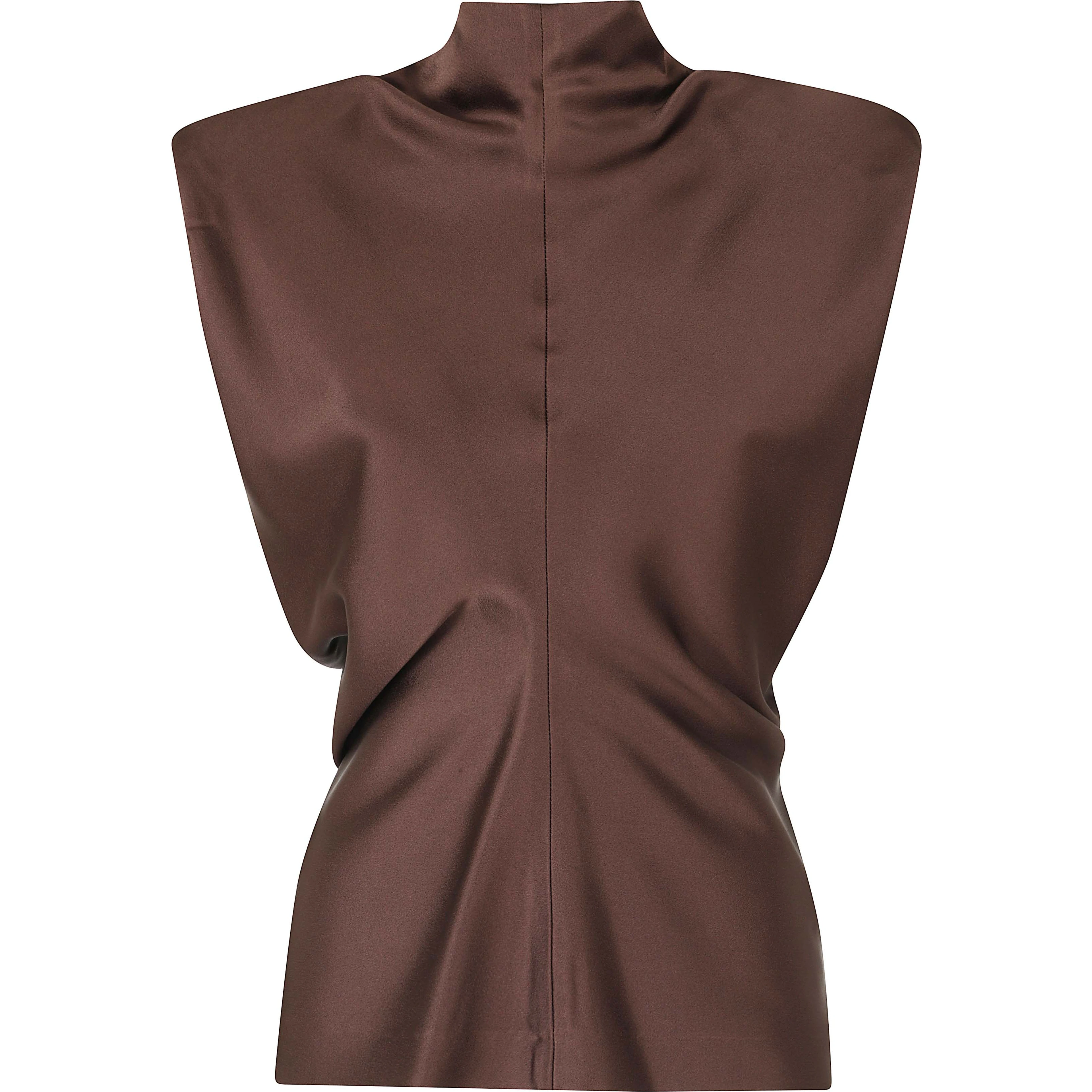 BLUSA SMANICATA IN RASO UNITO