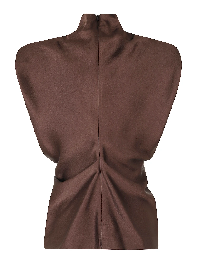 BLUSA SMANICATA IN RASO UNITO