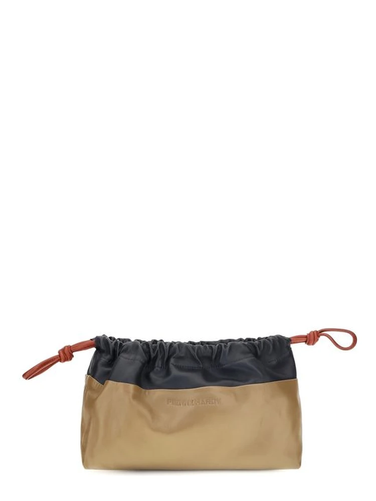 Beige Calf Leather Bos Taurus Shoulder Bag