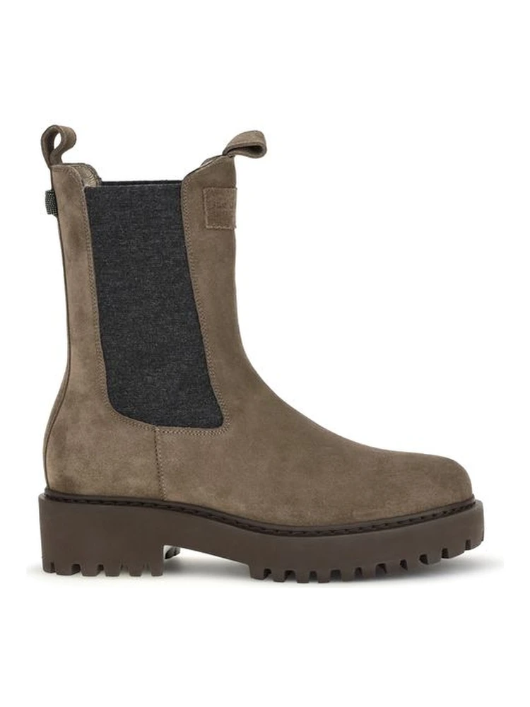 Brown Calf Leather Bos Taurus Ankle Boots