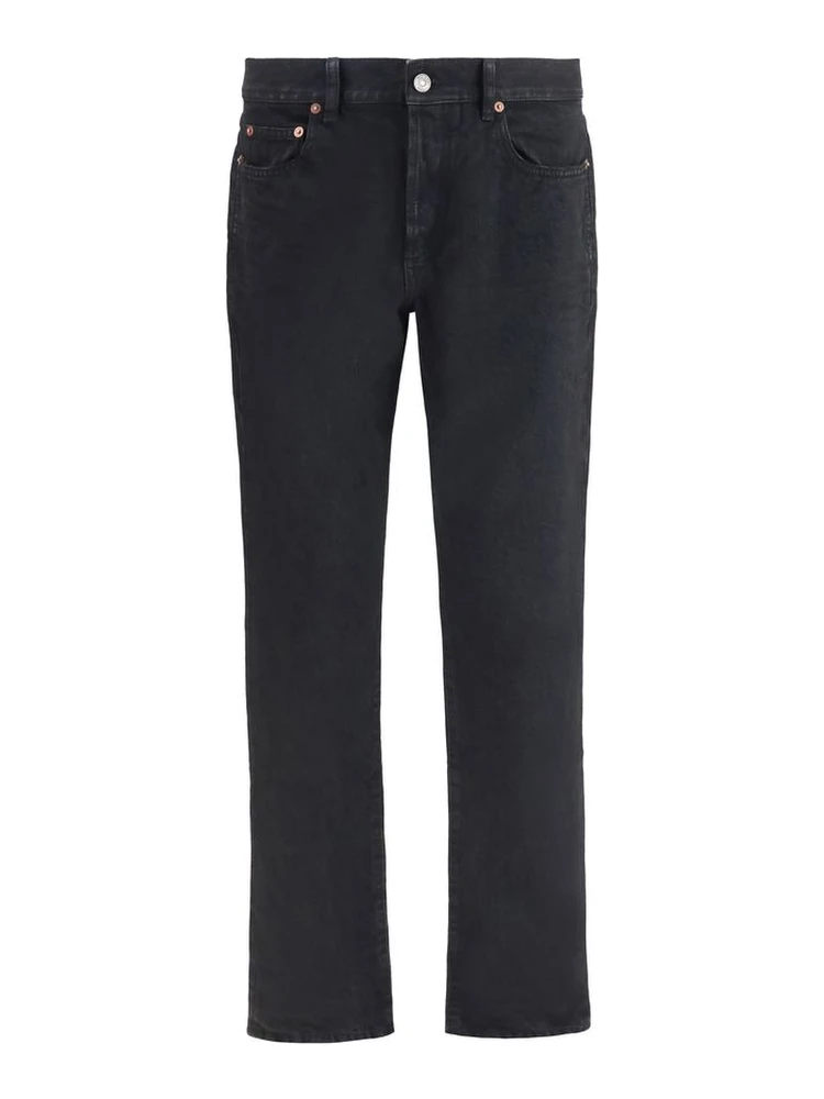 Black Cotton Slim Fit Jeans