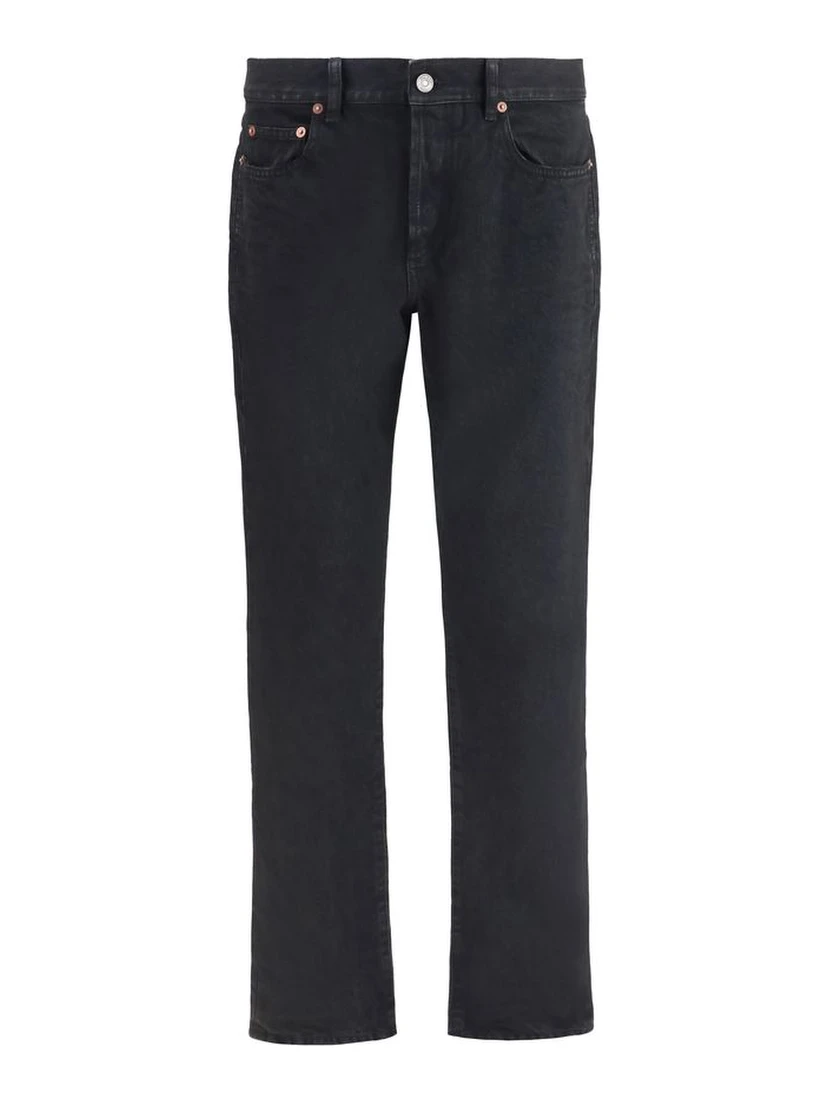 Black Cotton Slim Fit Jeans