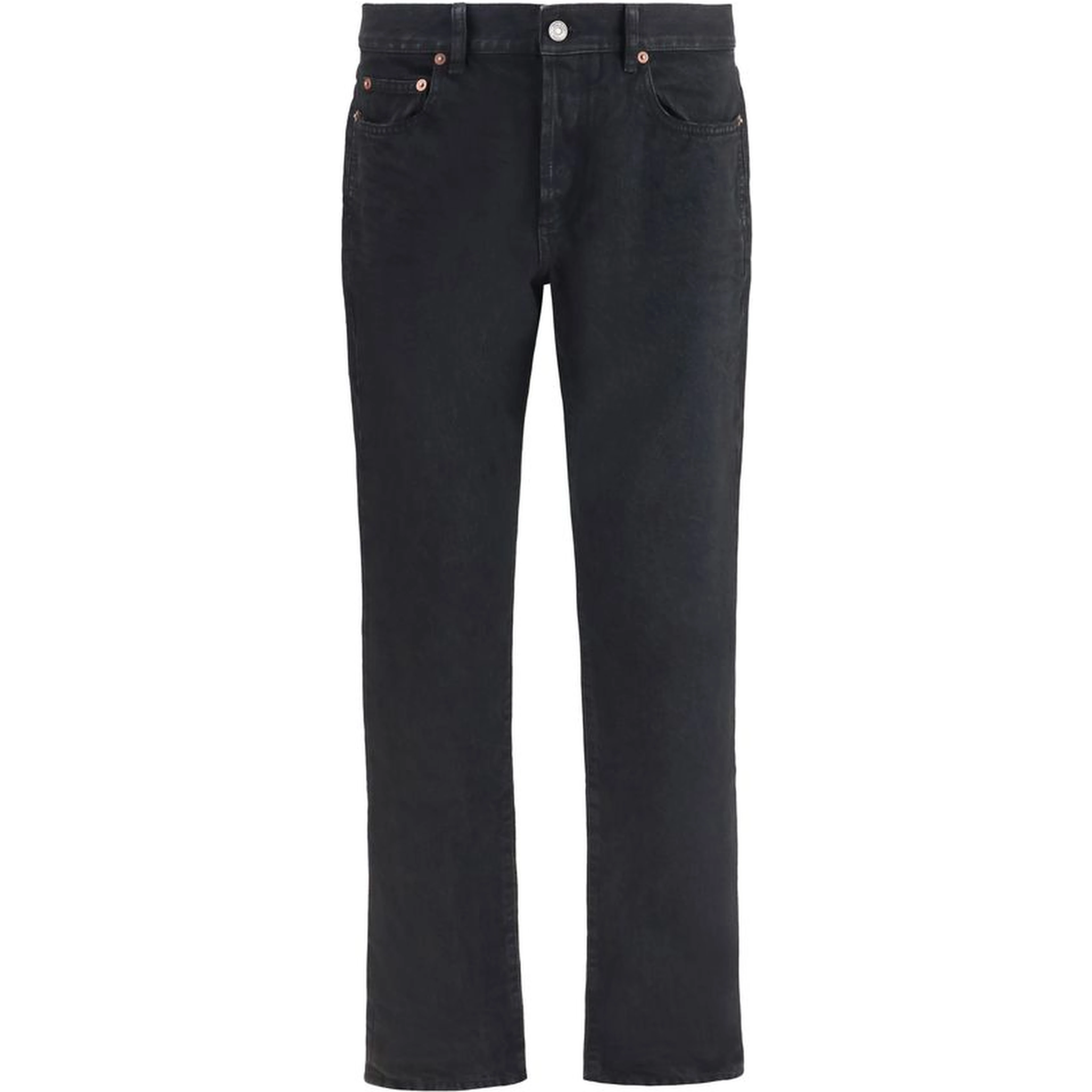 Black Cotton Slim Fit Jeans