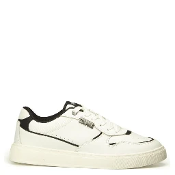 Black And White Leather Low Top Sneakers
